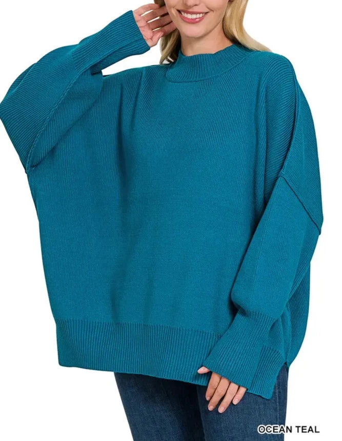 Oversized Side Slit Sweater