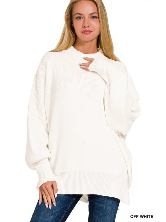 Oversized Side Slit Sweater