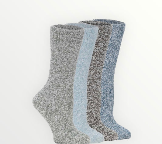 Women's Cozy 4 pack Crew Fuzzy Sock